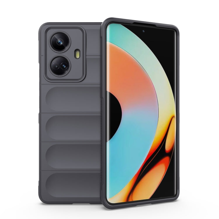 For Realme 10 Pro+ 5G Magic Shield TPU + Flannel Phone Case(Dark Grey) - Realme Cases by buy2fix | Online Shopping UK | buy2fix