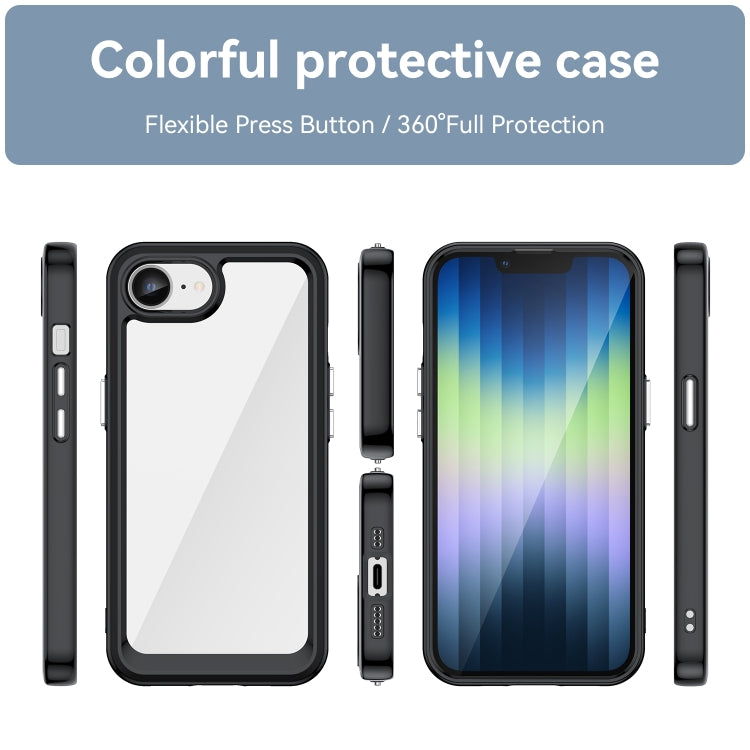 For iPhone SE 2024 Colorful Series Acrylic + TPU Phone Case(Black) - More iPhone Cases by buy2fix | Online Shopping UK | buy2fix