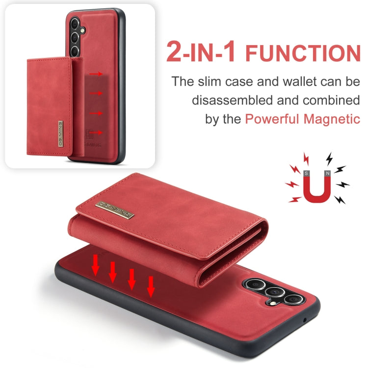 For Samsung Galaxy A35 5G DG.MING M1 Series 3-Fold Multi Card Wallet + Magnetic Phone Case(Red) - Galaxy Phone Cases by DG.MING | Online Shopping UK | buy2fix