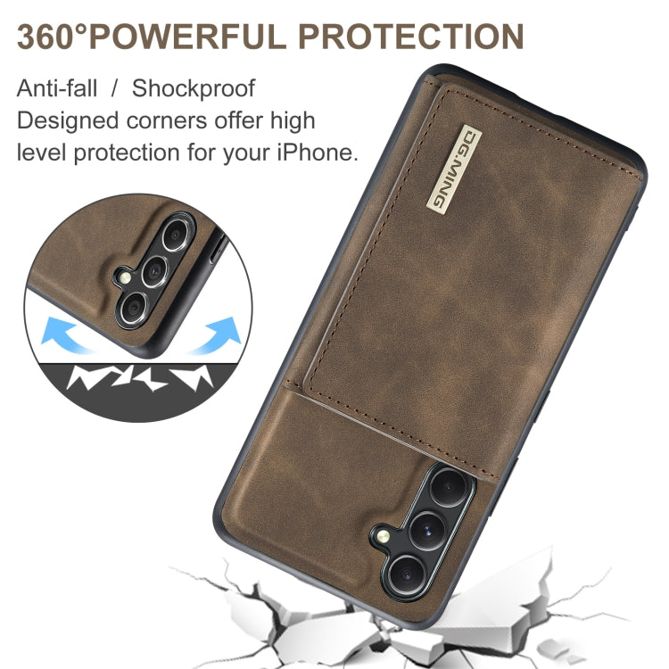 For Samsung Galaxy A35 5G DG.MING M1 Series 3-Fold Multi Card Wallet + Magnetic Phone Case(Coffee) - Galaxy Phone Cases by DG.MING | Online Shopping UK | buy2fix