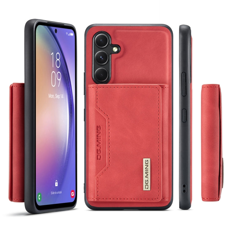 For Samsung Galaxy A54 5G DG.MING M2 Series 3-Fold Multi Card Bag + Magnetic Phone Case(Red) - Galaxy Phone Cases by DG.MING | Online Shopping UK | buy2fix