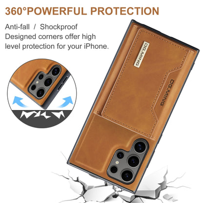 For Samsung Galaxy S24 Ultra 5G DG.MING M2 Series 3-Fold Multi Card Bag + Magnetic Phone Case(Brown) - Galaxy S24 Ultra 5G Cases by DG.MING | Online Shopping UK | buy2fix