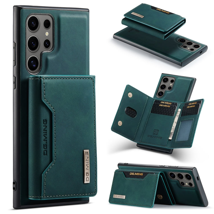 For Samsung Galaxy S24 Ultra 5G DG.MING M2 Series 3-Fold Multi Card Bag + Magnetic Phone Case(Green) - Galaxy S24 Ultra 5G Cases by DG.MING | Online Shopping UK | buy2fix