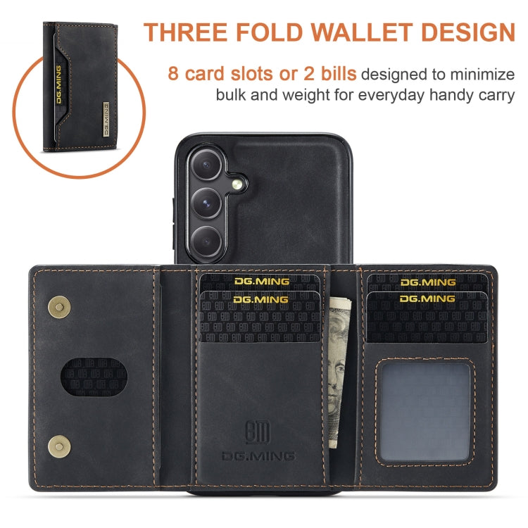 For Samsung Galaxy S24 5G DG.MING M2 Series 3-Fold Multi Card Bag + Magnetic Phone Case(Black) - Galaxy S24 5G Cases by DG.MING | Online Shopping UK | buy2fix