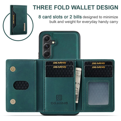 For Samsung Galaxy A35 5G DG.MING M2 Series 3-Fold Multi Card Bag + Magnetic Phone Case(Green) - Galaxy Phone Cases by DG.MING | Online Shopping UK | buy2fix