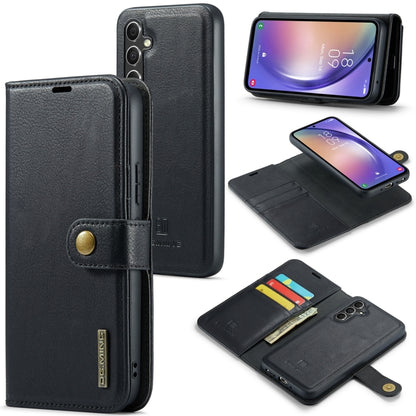 For Samsung Galaxy A54 5G DG.MING Crazy Horse Texture Detachable Magnetic Leather Case(Black) - Galaxy Phone Cases by DG.MING | Online Shopping UK | buy2fix