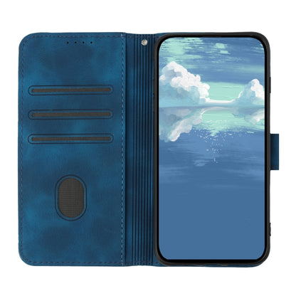 For OnePlus 11 Line Pattern Skin Feel Leather Phone Case(Royal Blue) - OnePlus Cases by buy2fix | Online Shopping UK | buy2fix