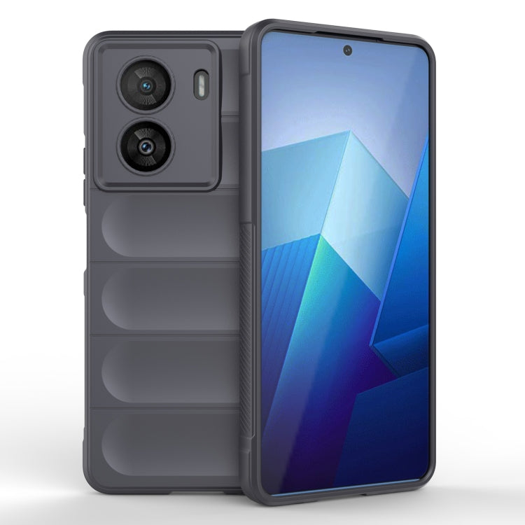 For vivo iQOO Z7x Magic Shield TPU + Flannel Phone Case(Dark Grey) - vivo Cases by buy2fix | Online Shopping UK | buy2fix