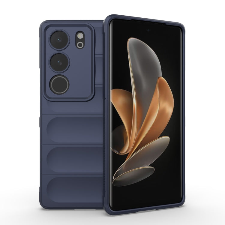 For vivo S17 Magic Shield TPU + Flannel Phone Case(Dark Blue) - vivo Cases by buy2fix | Online Shopping UK | buy2fix