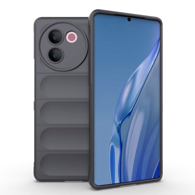 For vivo V30e 5G Global Magic Shield TPU + Flannel Phone Case(Dark Grey) - vivo Cases by buy2fix | Online Shopping UK | buy2fix