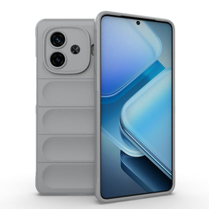 For vivo iQOO Z9 Turbo 5G Magic Shield TPU + Flannel Phone Case(Grey) - vivo Cases by buy2fix | Online Shopping UK | buy2fix