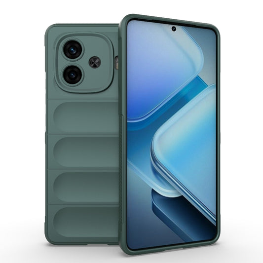 For vivo iQOO Z9 Turbo 5G Magic Shield TPU + Flannel Phone Case(Dark Green) - vivo Cases by buy2fix | Online Shopping UK | buy2fix