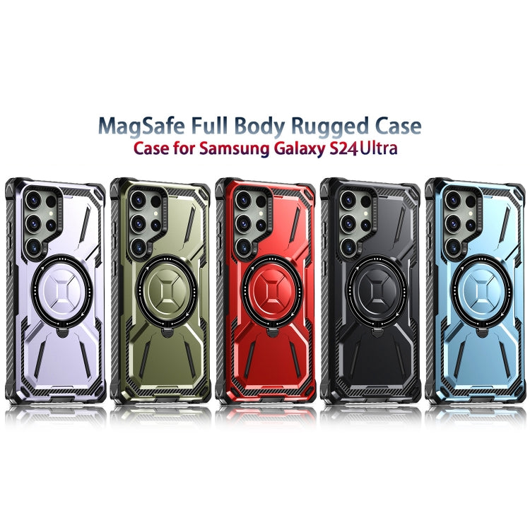 For Samsung Galaxy S24 Ultra 5G Armor Series Holder Phone Case(Light Purple) - Galaxy S24 Ultra 5G Cases by buy2fix | Online Shopping UK | buy2fix