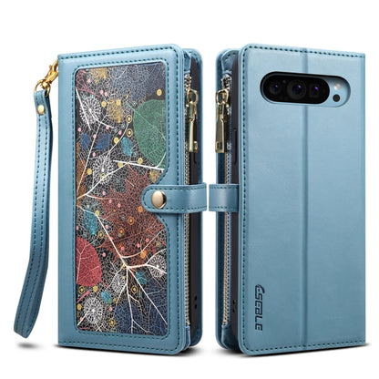 For Google Pixel 9 / 9 Pro ESEBLE Star Series Lanyard Zipper Wallet RFID Leather Case(Blue) - Google Cases by ESEBLE | Online Shopping UK | buy2fix