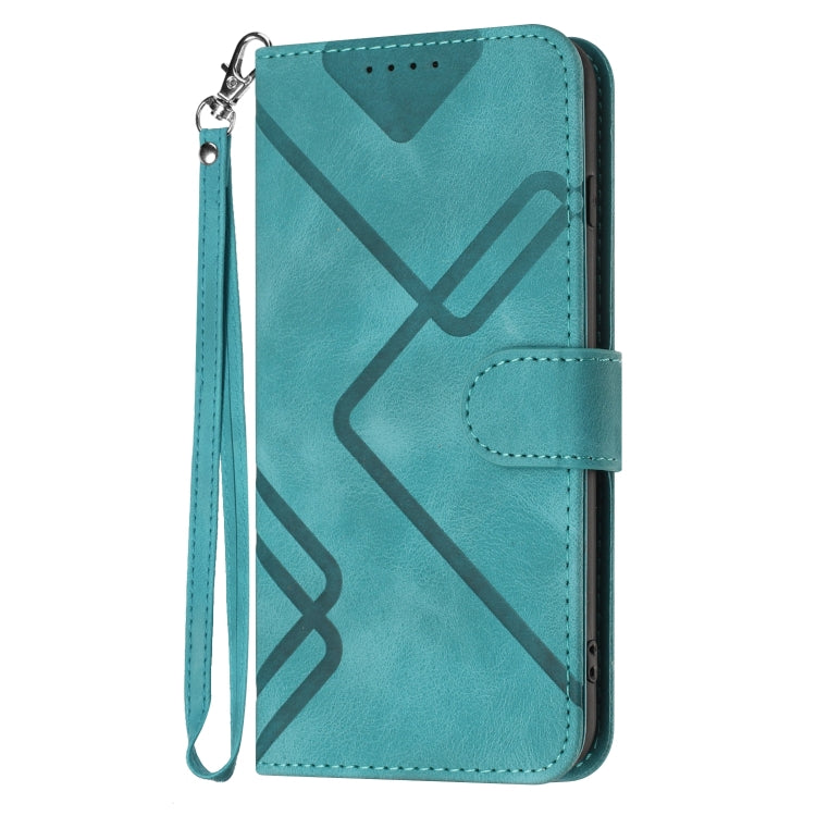 For Xiaomi 14 Pro Line Pattern Skin Feel Leather Phone Case(Light Blue) - 14 Pro Cases by buy2fix | Online Shopping UK | buy2fix