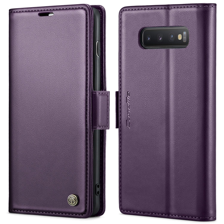 For Samsung Galaxy S10+ CaseMe 023 Butterfly Buckle Litchi Texture RFID Anti-theft Leather Phone Case(Pearly Purple) - Galaxy Phone Cases by CaseMe | Online Shopping UK | buy2fix