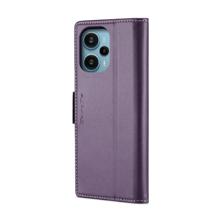 For Xiaomi Poco F5 5G/Redmi Note 12 Turbo 5G CaseMe 023 Butterfly Buckle Litchi Texture RFID Anti-theft Leather Phone Case(Pearly Purple) - Xiaomi Cases by CaseMe | Online Shopping UK | buy2fix