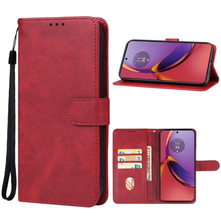 For Motorola Moto G84 Leather Phone Case(Red) - Motorola Cases by buy2fix | Online Shopping UK | buy2fix