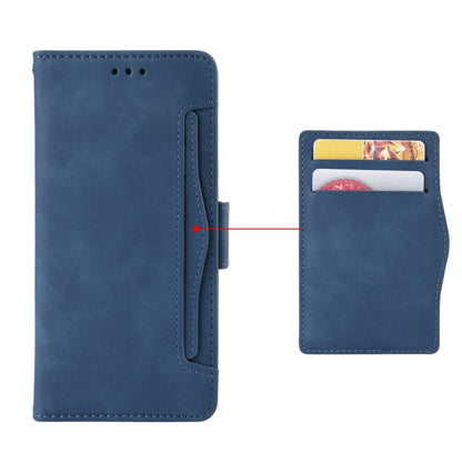 For Motorola Edge 40 Skin Feel Calf Texture Card Slots Leather Phone Case(Blue) - Motorola Cases by buy2fix | Online Shopping UK | buy2fix