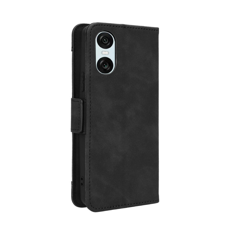 For Sony Xperia 10 VI 2024 Skin Feel Calf Texture Card Slots Leather Phone Case(Black) - Sony Cases by buy2fix | Online Shopping UK | buy2fix