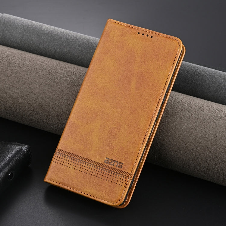 For Huawei nova 12 Pro AZNS Magnetic Calf Texture Flip Leather Phone Case(Light Brown) - Huawei Cases by AZNS | Online Shopping UK | buy2fix