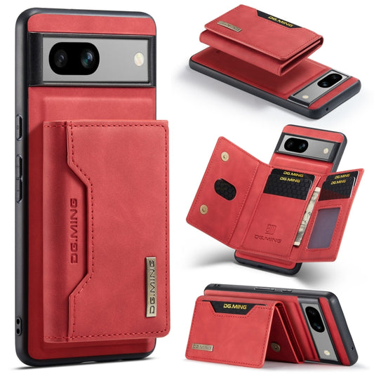 For Google Pixel 8A DG.MING M2 Series 3-Fold Multi Card Bag + Magnetic Phone Case(Red) - Google Cases by DG.MING | Online Shopping UK | buy2fix