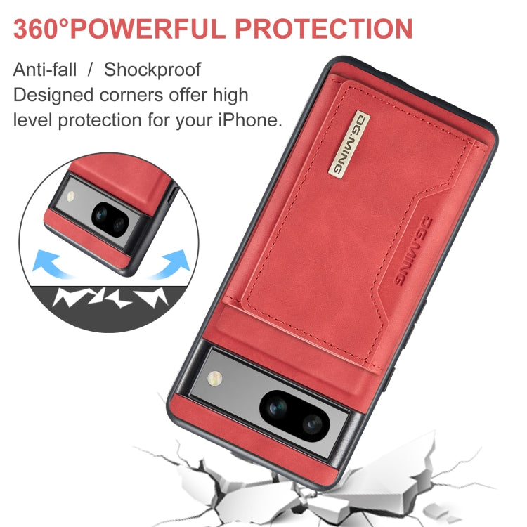 For Google Pixel 8A DG.MING M2 Series 3-Fold Multi Card Bag + Magnetic Phone Case(Red) - Google Cases by DG.MING | Online Shopping UK | buy2fix