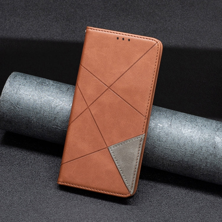 For Xiaomi 13T / 13T Pro / Redmi K60 Ultra Rhombus Texture Magnetic Leather Phone Case(Brown) - Redmi K60 Ultra Cases by buy2fix | Online Shopping UK | buy2fix