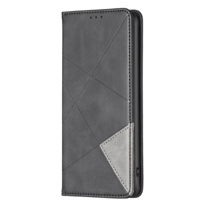 For Xiaomi Redmi Note 13 Pro 4G Global Rhombus Texture Magnetic Leather Phone Case(Black) - Note 13 Pro Cases by buy2fix | Online Shopping UK | buy2fix