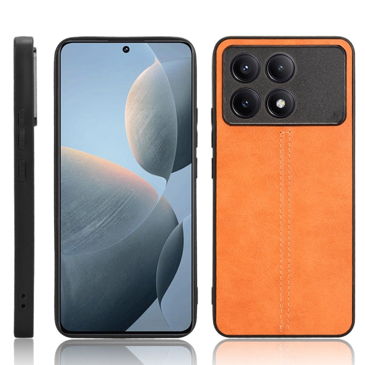 For Xiaomi Redmi K70 / K70 Pro Sewing Cow Pattern Skin PC + PU + TPU Phone Case(Orange) - K70 Pro Cases by buy2fix | Online Shopping UK | buy2fix