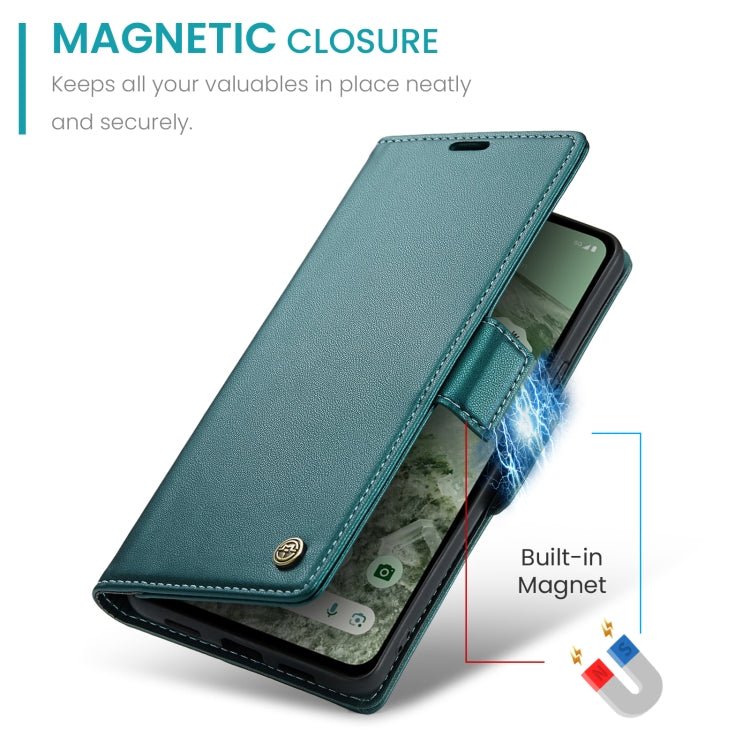 For Google Pixel 8a CaseMe 023 Butterfly Buckle Litchi Texture RFID Anti-theft Leather Phone Case(Pearly Blue) - Google Cases by CaseMe | Online Shopping UK | buy2fix