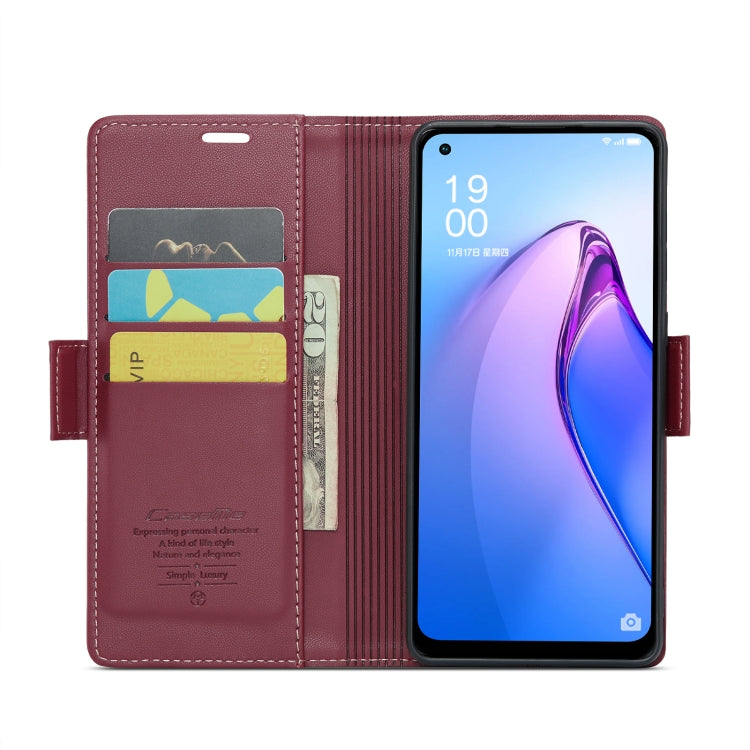 For OPPO F21 Pro 5G Globa/Reno8 Z Global CaseMe 023 Butterfly Buckle Litchi Texture RFID Anti-theft Leather Phone Case(Wine Red) - OPPO Cases by CaseMe | Online Shopping UK | buy2fix