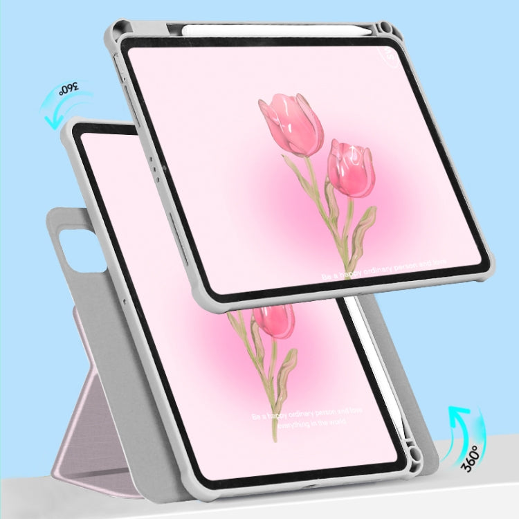 For iPad Air 11 2024 / iPad Pro 11 720 Rotation Magnetic Painted Leather Smart Tablet Case(Tulip Glass) - iPad Pro 11 (2022/2021) Cases by buy2fix | Online Shopping UK | buy2fix