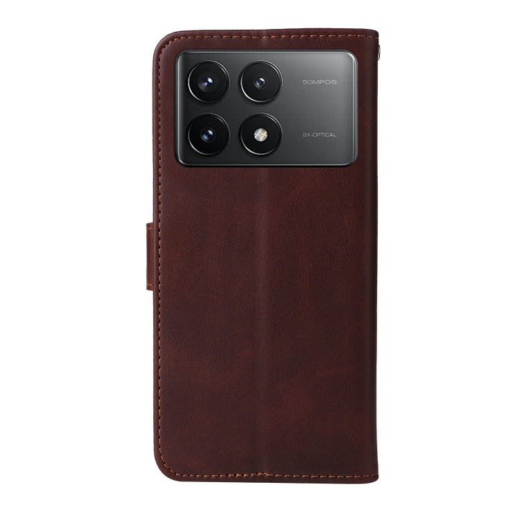 For Xiaomi Redmi K70 / K70 Pro Classic Calf Texture Flip Leather Phone Case(Brown) - K70 Pro Cases by buy2fix | Online Shopping UK | buy2fix