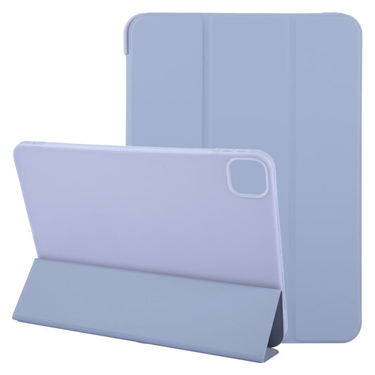 For iPad Pro 11 2024 GEBEI 3-folding Holder Shockproof Flip Leather Tablet Case(Light Purple) - iPad Pro 11 2024 Cases by GEBEI | Online Shopping UK | buy2fix