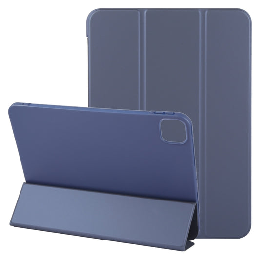 For iPad Pro 11 2024 GEBEI 3-folding Holder Shockproof Flip Leather Tablet Case(Dark Blue) - iPad Pro 11 2024 Cases by GEBEI | Online Shopping UK | buy2fix
