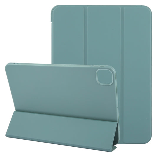 For iPad Pro 11 2024 GEBEI 3-folding Holder Shockproof Flip Leather Tablet Case(Dark Green) - iPad Pro 11 2024 Cases by GEBEI | Online Shopping UK | buy2fix