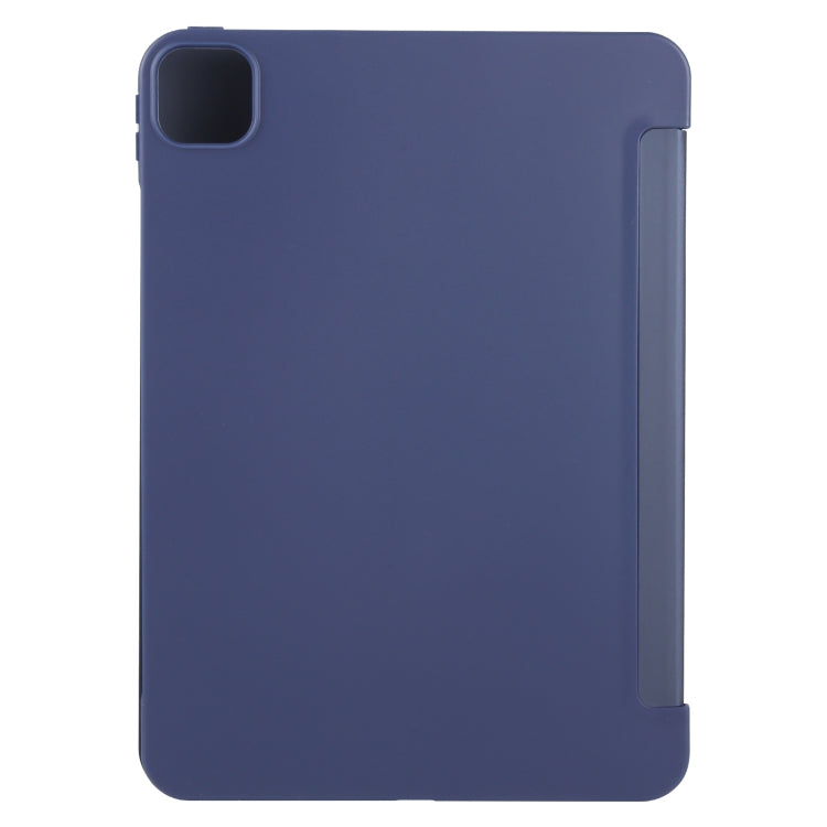 For iPad Air 13 2024 GEBEI 3-folding Holder Shockproof Flip Leather Tablet Case(Dark Blue) - iPad Air 13 2024 Cases by GEBEI | Online Shopping UK | buy2fix