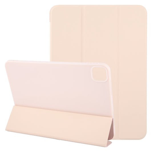For iPad Air 13 2024 GEBEI 3-folding Holder Shockproof Flip Leather Tablet Case(Pink) - iPad Air 13 2024 Cases by GEBEI | Online Shopping UK | buy2fix