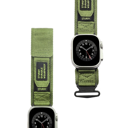 Nylon Two Section Watch Band For Apple Watch Ultra 2 49mm(Dark Green) - Watch Bands by buy2fix | Online Shopping UK | buy2fix