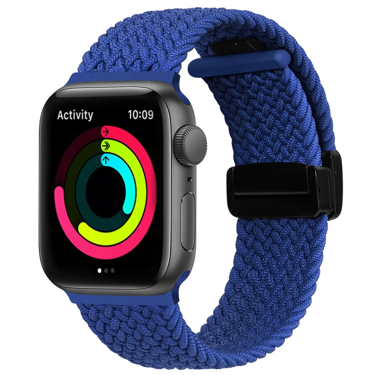 Magnetic Fold Clasp Woven Watch Band For Apple Watch 7 41mm(Blue) - Watch Bands by buy2fix | Online Shopping UK | buy2fix