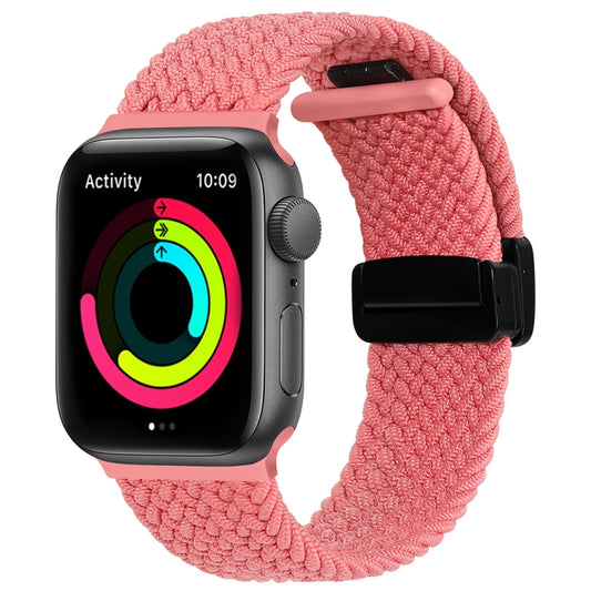 Magnetic Fold Clasp Woven Watch Band For Apple Watch 2 42mm(Pink) - Watch Bands by buy2fix | Online Shopping UK | buy2fix