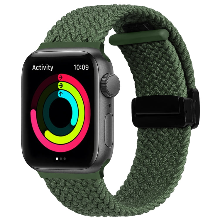 Magnetic Fold Clasp Woven Watch Band For Apple Watch 38mm(Green) - Watch Bands by buy2fix | Online Shopping UK | buy2fix