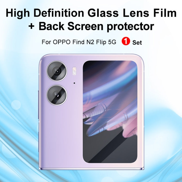 For OPPO Find N2 Flip 5G 1 Sets imak Tempered Glass Rear Camera Protection Ring + Glass Rear Screen Sticker - For OPPO by imak | Online Shopping UK | buy2fix