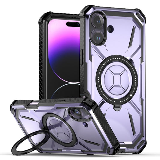 For iPhone 16 Plus Armor Series Holder Phone Case(Light Purple) - iPhone 16 Plus Cases by buy2fix | Online Shopping UK | buy2fix