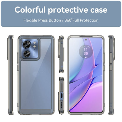 For Motorola Edge 2023 US Colorful Series Acrylic Hybrid TPU Phone Case(Transparent Grey) - Motorola Cases by buy2fix | Online Shopping UK | buy2fix