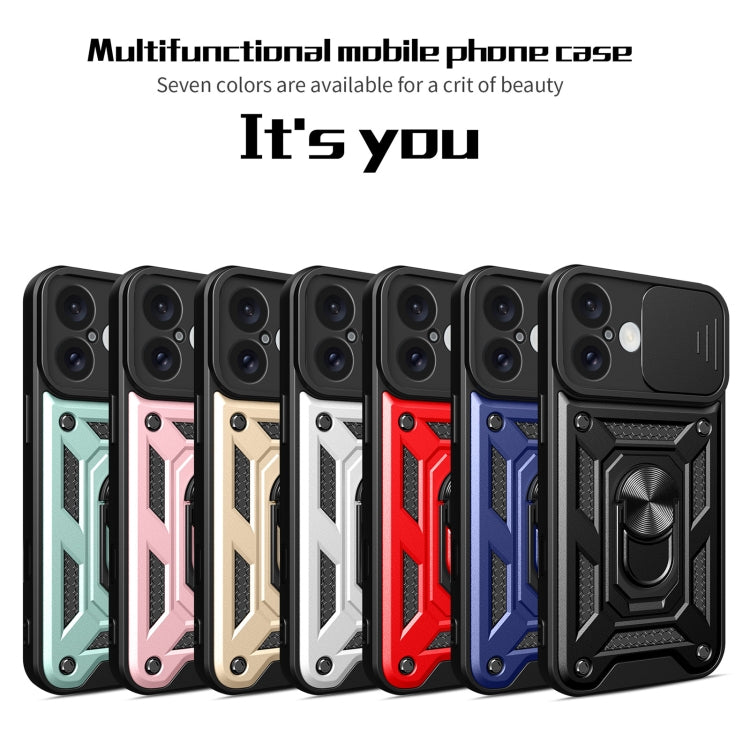 For iPhone 16 Sliding Camera Cover Design TPU+PC Phone Case(Black) - iPhone 16 Cases by buy2fix | Online Shopping UK | buy2fix