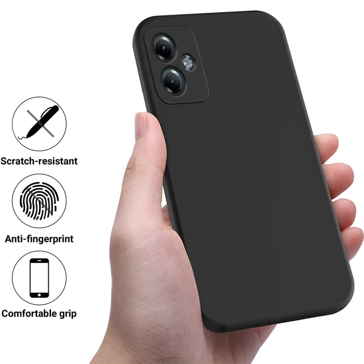 For Motorola Moto G14 Pure Color Liquid Silicone Shockproof Phone Case(Black) - Motorola Cases by buy2fix | Online Shopping UK | buy2fix