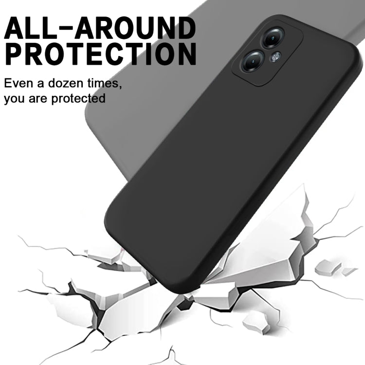 For Motorola Moto G54 Power Pure Color Liquid Silicone Shockproof Phone Case(Black) - Motorola Cases by buy2fix | Online Shopping UK | buy2fix