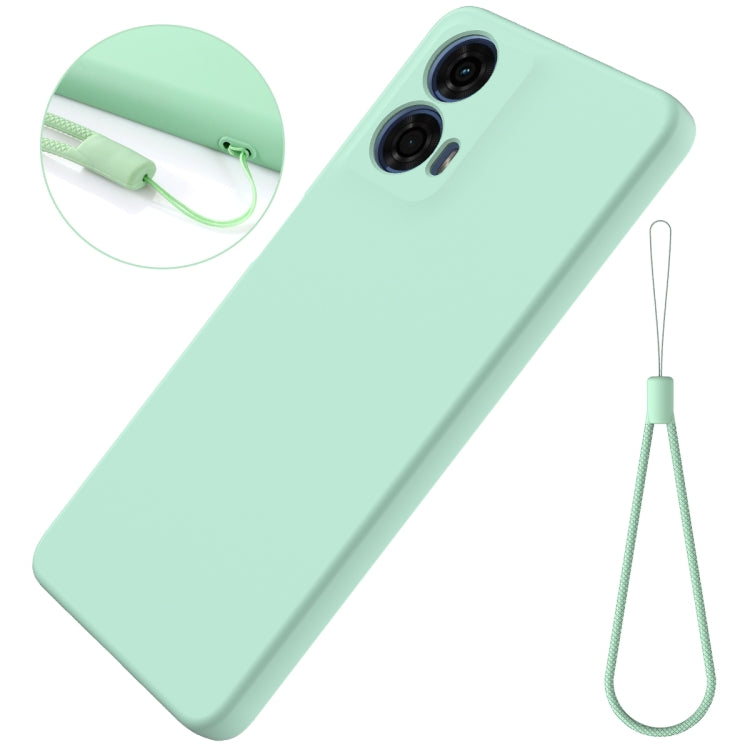 For Motorola Moto G24 Power Pure Color Liquid Silicone Shockproof Phone Case(Green) - Motorola Cases by buy2fix | Online Shopping UK | buy2fix